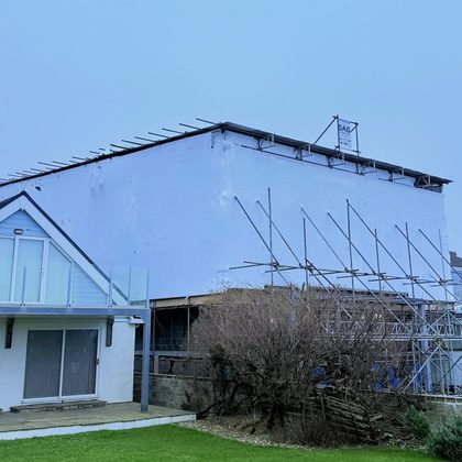 Photo of a scaffold sent in for a shrink wrap quote in London