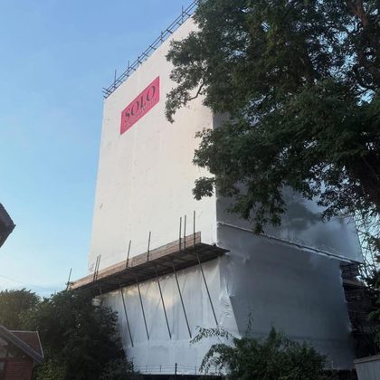 Scaffolded elevation surveyed for encapsulation in London