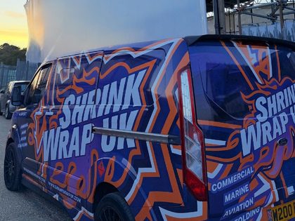Shrink Wrap UK liveried van on site
