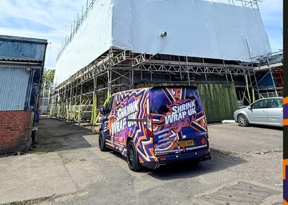 Shrink Wrap UK van on a residential street job
