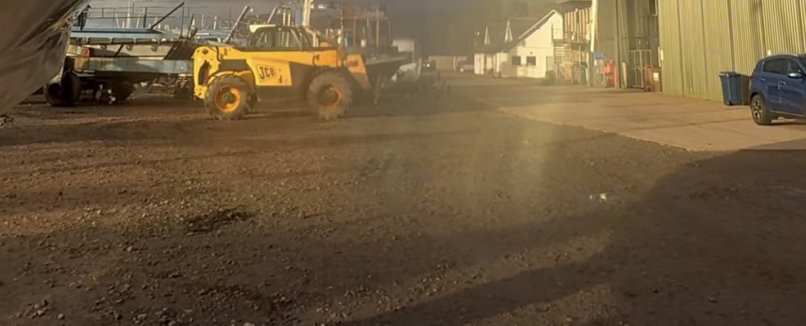 The yard where the tender was wrapped